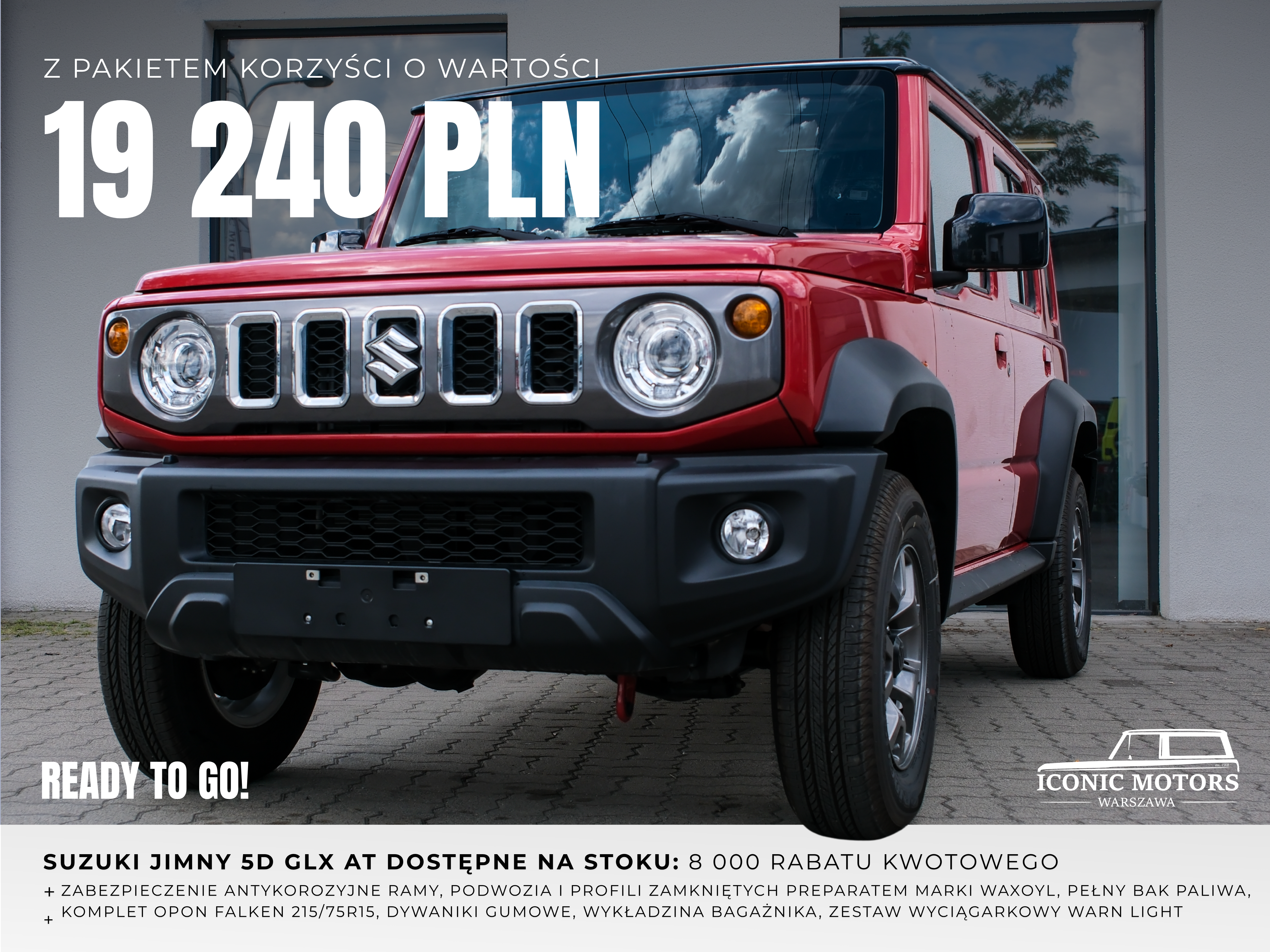 Suzuki Jimny 5D GLX AT z pakietem korzyści o wartości 19 240 PLN